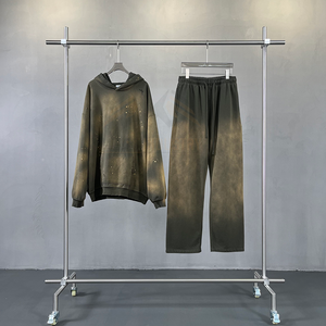 Sweat-shirt à capuche unisexe en molleton 100% coton noir uni, décontracté, à manches longues, avec poche kangourou, anti-rétrécissement, hiver, 430g - Product Image 2