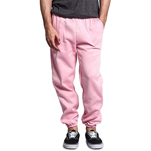 Men's Pink Sweatpants <b>Elastic</b> <b>Waist</b> Casual Joggers Side Pockets Midweight Cotton/Polyester Fleece Thickness Quick Dry Breathable - Product Image 4