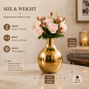 Vase à fleurs en laiton, vase en métal, décoration décorative pour la maison, centre de table, décoration de mariage, vase en laiton fait main - Product Image 2
