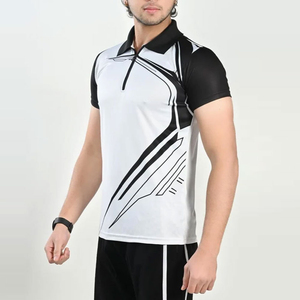 เสื้อเชิ้ตแขนสั้นผู้ชายผ้าฝ้ายถักเนื้อแน่น 100% ระบายอากาศได้ดี รับผลิตโลโก้ตามสั่ง ขายส่ง - Product Image 2