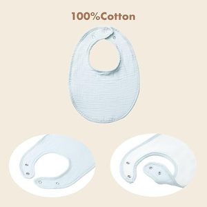 Bavoirs pour bébé en bambou 100% doux - Design réversible bio, fermetures sans boutons-pression, imprimés élégants pour l'alimentation quotidienne - Product Image 5