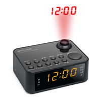 ODM Moderner Dualer Radiowecker mit 2-Band-Empfang, 20 Voreinstellungen, Amber-LED-Anzeige, Zeitprojektion und Dimmer für Unterhaltungselektronik
