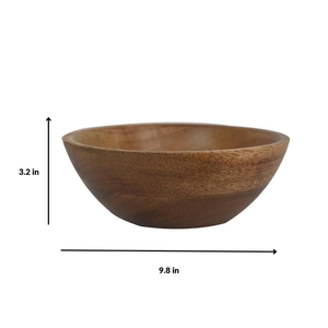 Eco-Friendly Acacia Wood 1 Piece round shape Serving Bowl Stylish for Fruits Snacks Salads and Rice Dining <b>Table</b> use - Product Image 6