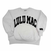 Sweat-shirt à col rond Mac, surdimensionné, en coton French Terry, unisexe, streetwear décontracté, hiver, logo personnalisable, 2 poches