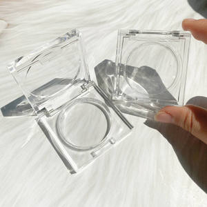 Envase Cosmético Acrílico Transparente con Tapa Abatible, Logotipo Personalizado, Envase Vacío, 40 mm de Diámetro, Superficie Brillante, Serigrafía, para Rubor - Product Image 2