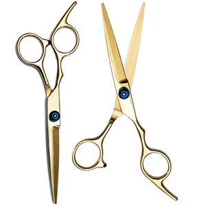 Ciseaux de coiffure professionnels en acier inoxydable de 5,5 pouces et 6 pouces, lame aiguisée dorée, ciseaux de précision pour salon de coiffure - Product Image 6