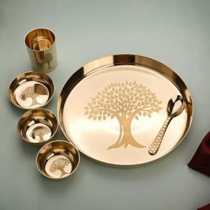 Classic Kansa Bronze Dinner <b>Set</b> for Ayurvedic Lifestyle Pure Bronze Dining <b>Set</b> for Families - Product Image 5