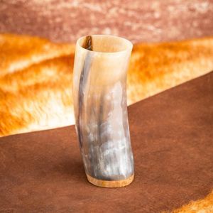 แก้วน้ำทำจากเขาควายขัดเงา วัสดุธรรมชาติ งานฝีมือ แก้วเครื่องดื่มสไตล์วินเทจ ของตกแต่งห้องครัวและห้องรับประทานอาหาร - Product Image 1