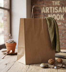 Bolsas de Papel Kraft Marrón Ecológicas Personalizadas, Hechas a Mano, Duraderas, para Supermercado, con Logotipo Personalizado, Clásicas y de Lujo - Product Image 6