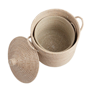 High-Quality Seagrass <b>Storage</b> <b>Basket</b> <b>Large</b> Size, Vietnam Handwoven Laundry Hamper with Lid, Nice Style Wholesale Factory - Product Image 3