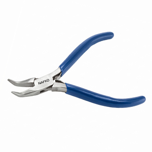 Professional Bent Chain Nose Pliers 115mm Stainless Steel Jewelry Making Tool Loop Closing <b>Wire</b> Bending Handcrafted Jewelry Tool - Product Image 1