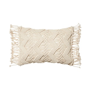 Housse de coussin en macramé à tricoter faite à la main en coton carré housse de canapé décorative pour la maison tissée à la main caractère zippé 45x45 vente en gros - Product Image 6