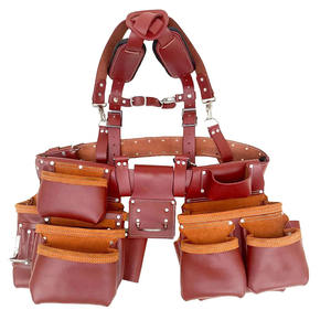 Cinturón de herramientas de cuero de lujo personalizado al por mayor para electricistas, cinturón de herramientas de cuero industrial profesional para contratistas en venta - Product Image 1