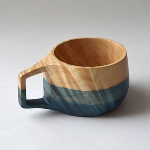 Taza de Té de Madera Hecha a Mano con Acabado Natural, Diseño Minimalista con Asa, Forma Irregular para Té, Café, Uso Doméstico - Product Image 3