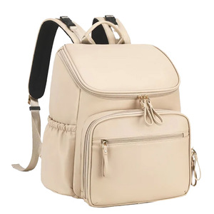 Stylish Leather Diaper <b>Backpack</b> Waterproof Baby Care <b>Backpack</b> <b>Large</b> Capacity Maternity Travel Bag with Organized Storage Compart - Product Image 3