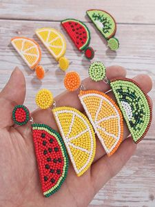 Pendientes colgantes de lujo de moda bordados con cuentas hechos a mano, diseño de cereza naranja Unisex DE LA India - Product Image 4