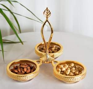 Juego de Regalo de 5 Tazones de Cerámica Hechos a Mano, Estilo Musulmán, Dorados, Ecológicos, Multifuncionales, para Servir en la Cocina, Ramadán - Product Image 1