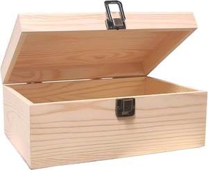 Caja de Almacenamiento de Madera, Estilo Clásico, Diseño Plegable Ecológico, Tamaño Personalizado, Hecha a Mano con Tapa Deslizante Pulida, Embalaje para Regalo - Product Image 1