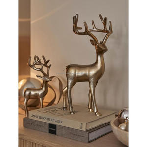Objets de renne en fonte d'aluminium pour la décoration de Noël Modèles de cerf finis en argent élevé Objet de Noël portable décoratif - Product Image 4