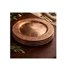 Assiette de présentation en cuivre pour mariage et fête, et assiette de présentation décorative en cuivre faite à la main - Product Image 2