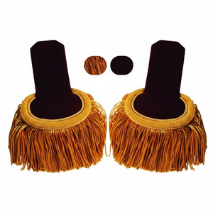 อุปกรณ์ตกแต่งเครื่องแบบ คู่อีโปลเล็ตต์สีดำ คุณภาพสูง ผลิตตามสั่ง ทำจากผ้าฝ้าย/โพลีเอสเตอร์ สำหรับติดตราประทับยศ - Product Image 5