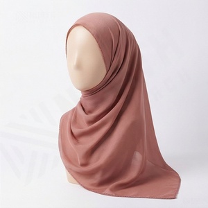 Voile de coton personnalisé en gros, bord arqué, motif floral uni, carré, pour femmes musulmanes, foulard hijab doux et de qualité supérieure - Product Image 6