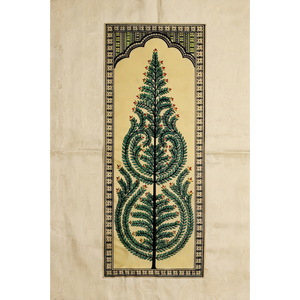 Pintura Tradicional Pattachitra del Árbol de la Vida - Origen Orissa - Decoración Colgante para Interiores de Sala de Estar - Product Image 1