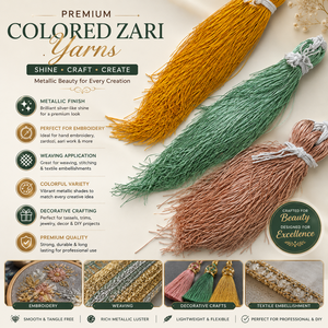 Hilo de Bordado Metálico de Color Zari, Hilo Decorativo para Manualidades, Cuerda para Tejer, para Trabajos de Bordado a Mano - Product Image 6