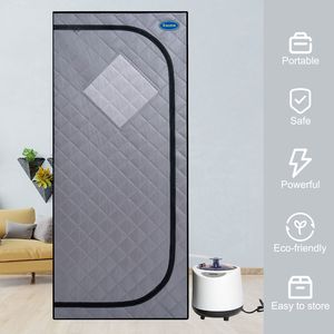 Tenda Sauna a Vapore Portatile Grigia - Dimensioni Standard per Spa Personale Domestica, Include Generatore di Vapore, Telecomando, Sedia Pieghevole, Timer in PVC - Product Image 2