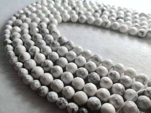 ลูกปัดหินฮาวไลท์สีขาวทรงเหลี่ยมเต็มเม็ด หินหยกขาว สำหรับทำสร้อยข้อมือ DIY เครื่องประดับ - Product Image 6