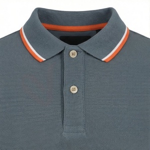 Polo piqué gris à manches courtes pour homme, design tricoté respirant, coupe classique, style décontracté - Product Image 4