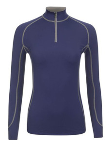 Haut de sport pour femme violet à manches longues avec fermeture éclair, régulier, respirant, anti-humidité, couleur unie, pour l'équitation - Product Image 4