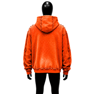 Sudadera con capucha con cremallera naranja Hidden Truth para hombre, estilo clásico urbano, de lujo premium para invierno, con diseño gráfico de moda urbana. - Product Image 2