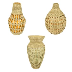 Vase en jonc de mer Glovimex personnalisable pour plantes et fleurs, pour une ambiance naturelle - Product Image 5
