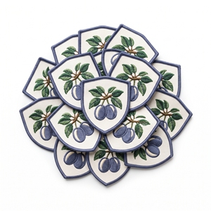 Custom Patch Direct Supplier Diamond Pine Cone Branch Evergreen <b>Woodland</b> Badge Off White Twill Green Border Applique - Product Image 4