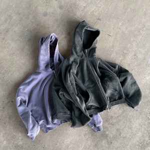 Comfortable High Quality Men's Winter Acid Wash Streetwear Hoodies 100% Organic Cotton Customizable - Product Image 1
