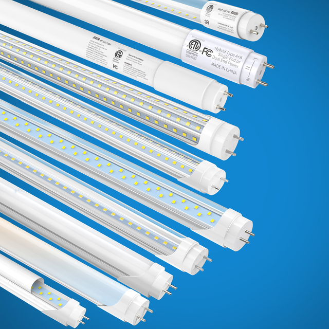 Type A+B High Lumen 12w ~ 90w Aluminum Plastic Glass T8 LED Tube Light Bi-pin G13 Base Fluorescent Bulb Replacement AC100 ~ 277v