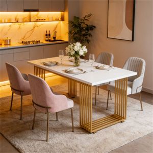 Tavolo da Pranzo Rettangolare Moderno dal Design Elegante per Cucina e Soggiorno - Product Image 3