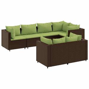 Conjunto de 7 Muebles de Patio Marrón y Verde para Relajarse en el Jardín - Product Image 2