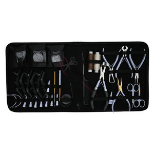 Professional Big Hair Extension Tools Kit with Tape In Plier Micro Bead Remover Crimping Plier Keratin Bond <b>Cutter</b> 4 Beads Box - Product Image 5