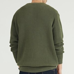 Suéter de Punto para Hombre, Estilo Vintage, Color Gris, Otoño, 100% Poliéster, Antiarrugas, Transpirable, ODM y OEM - Product Image 5