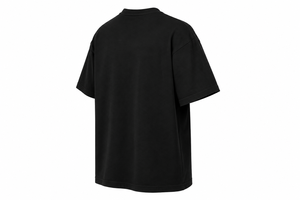 T-shirt noir surdimensionné pour homme AZRAQ INTERNATIONAL, imprimé pailleté, style streetwear, manches courtes, col rond, jersey en coton - Product Image 3