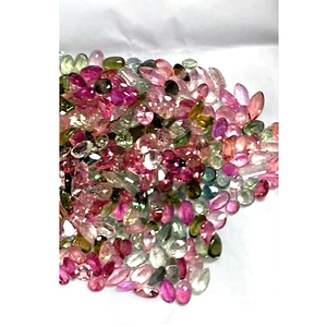 633 Pièces de Tourmaline Naturelle Multicolore (Vert, Rose) 5x3mm, 6x4mm, 7x5mm, Formes Ovale et Poire Facettées, 204 Carats, Qualité Iroc Sales, Pierres Précieuses Libres pour Bijoux - Product Image 3