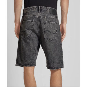 Pantalones Cortos Bermuda de Mezclilla Lavada para Hombre, Cintura Alta Elástica, Estilo Casual de Lona de Algodón de Color Sólido, Secado Rápido, 180g, Estampado Digital - Product Image 2
