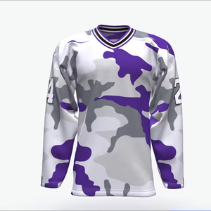 Cheap Hot Sell Long Sleeve Custom 100% Polyester Digital Print Unisex Training Hockey Sports Wear Blank Ice Hockey Jersey - Product Image 5