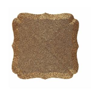 Motif carré de haute qualité sur la bordure sous-verre perlé à la main Table basse tapis perlé Table à manger napperon - Product Image 5