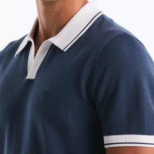 Concevez votre propre chemise formelle à manches courtes pour homme en coton et polyester, brodée avec votre marque, anti-rides, tricotée et respirante - Product Image 3