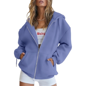 Sudadera con Capucha Extra Grande para Mujer, con Cierre, de Felpa, Transpirable, para Invierno, 100% Algodón Ecológico - Product Image 5