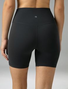 Shorts cyclistes taille haute pour femme en polyester écoresponsable et élasthanne, couleur unie, extensibles, vêtements de sport, tricotés sans couture, couleur personnalisable - Product Image 3