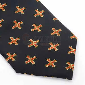 Corbata Masónica Clásica Formal con Superficie Lisa y Patrón Detallado para Eventos Especiales - Product Image 5